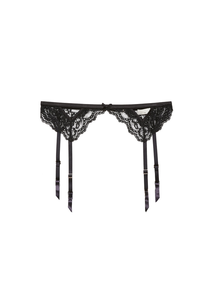 Bianca Lace Garter Belt-black-flat