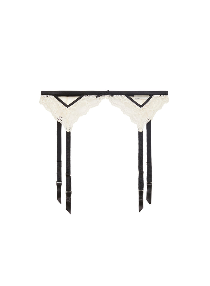 Bianca Lace Garter Belt-linen beige-flat