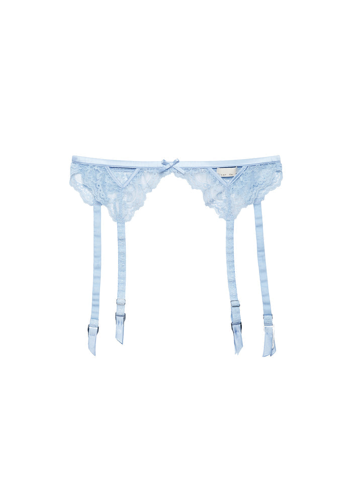 Bianca Lace Garter Belt-forget me not-flat