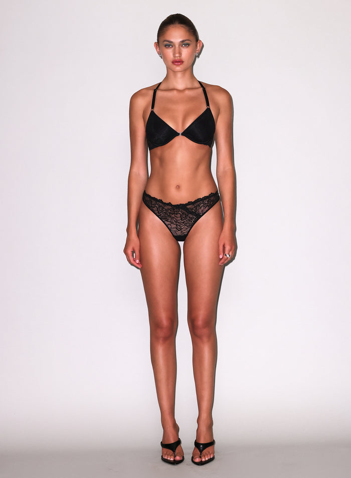 Bianca Lace Racerback Bra-black-back