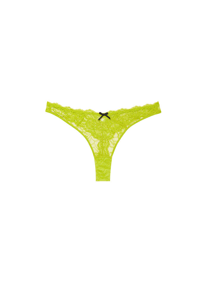 Bianca Lace Thong-lime punch-flat