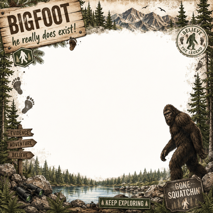Big Foot He Really Does Exist Scrapbooking Kit