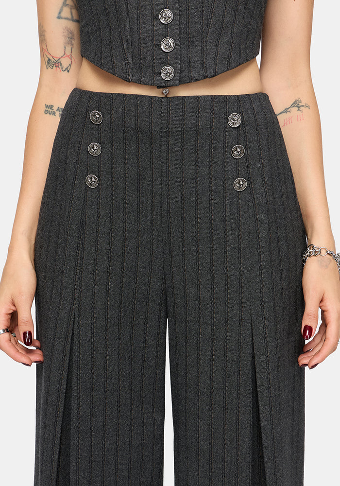 Blair Pinstripe High Waist Tailored Trouser