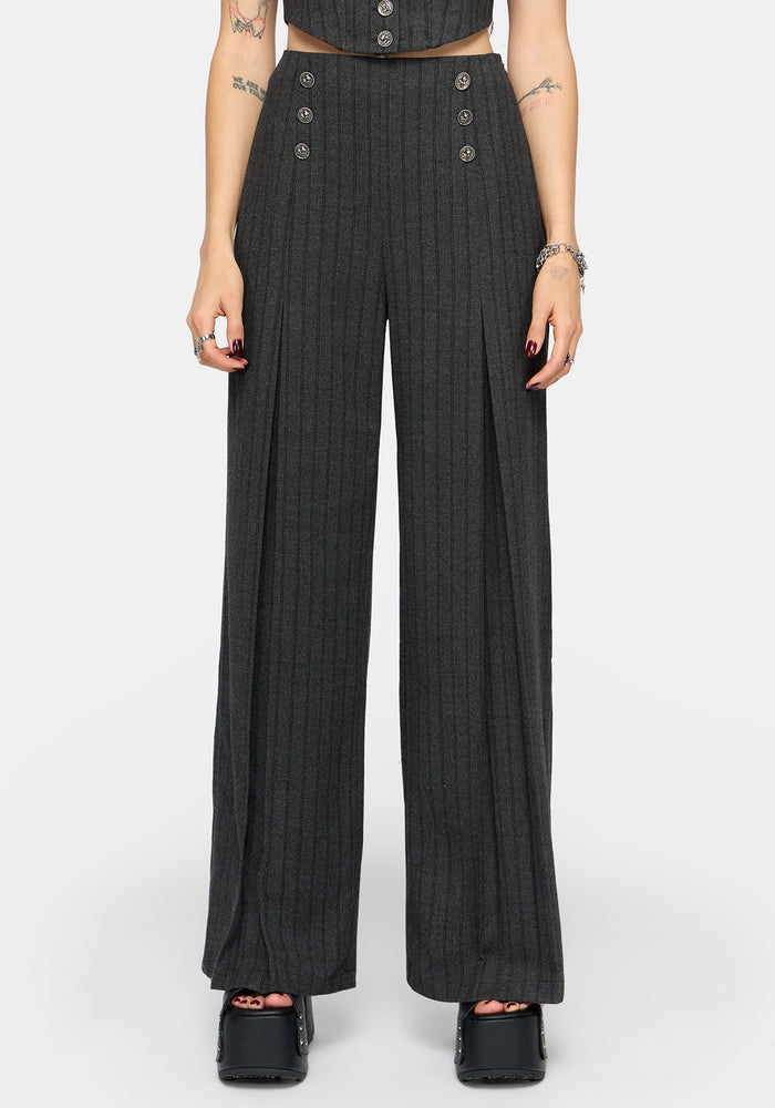 Blair Pinstripe High Waist Tailored Trouser