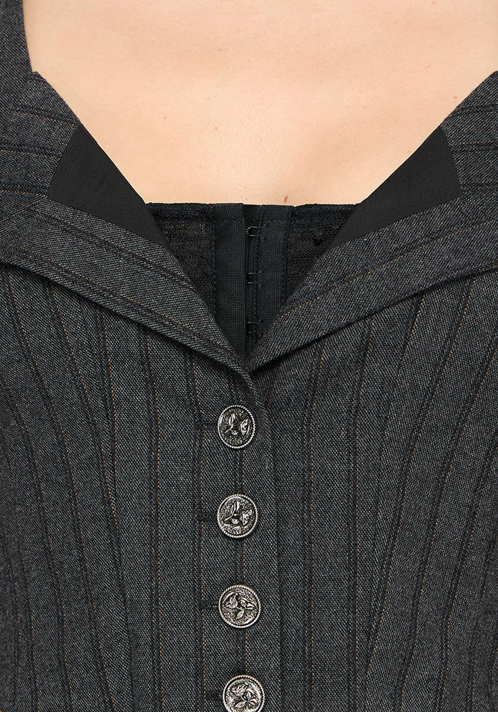 Blair Pinstripe Lace Insert Corset