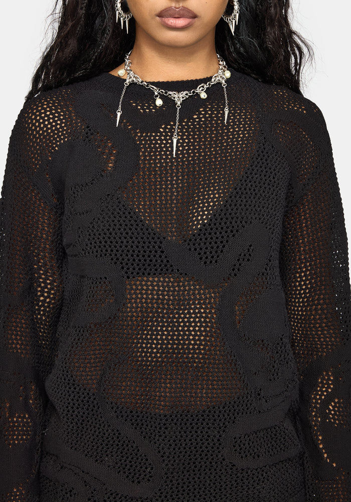 Blanc Snake Mesh Sweater