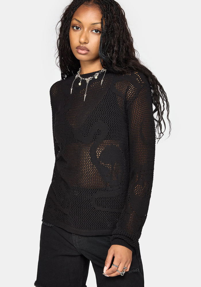 Blanc Snake Mesh Sweater