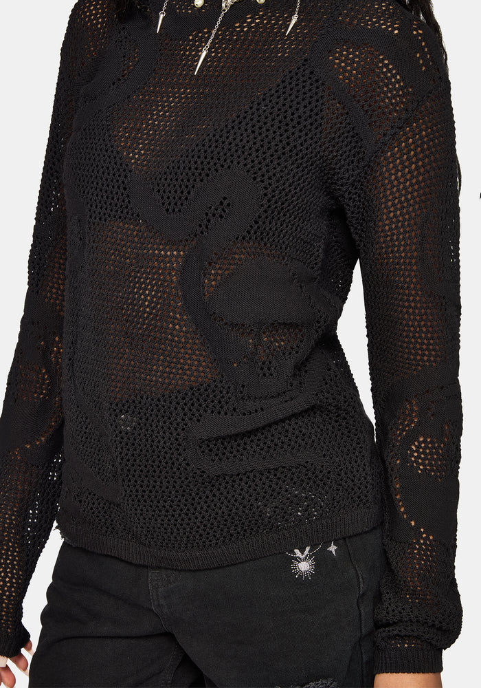 Blanc Snake Mesh Sweater