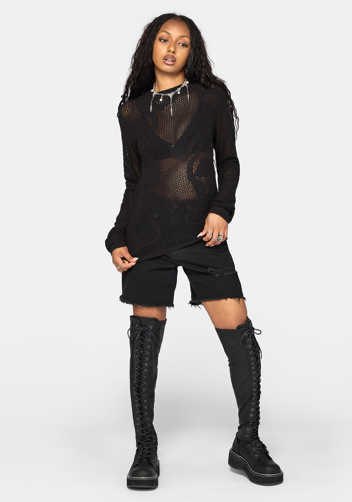 Blanc Snake Mesh Sweater