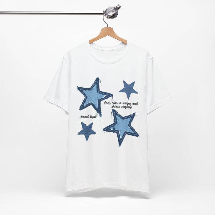 Blue Star Graphic Tee — "Each star is unique and shines brightly" Short Sleeve T-shirt