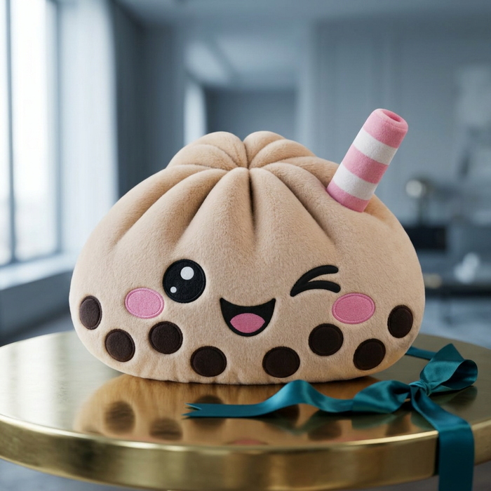 Boba Tea Dumpling Plush Pillow 🧋🩷 | Kawaii Bubble Tea Shaped Pillow | Oversized Cuddle Pillow