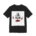 Boo Skull & Blood Splatter Tee — Halloween Horror Graphic T-Shirt