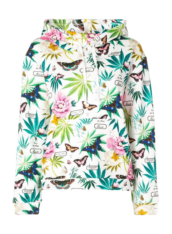 Botanical Hoodie-papillon white-flat