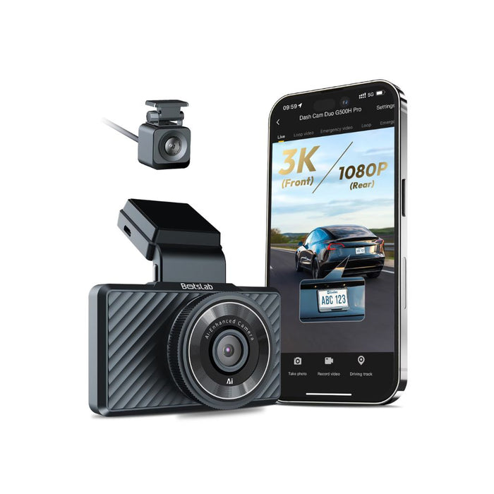Botslab G500H Pro  2-Channel Dash Cam — 2K Front + 1080p Rear