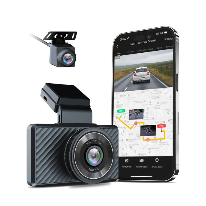 Botslab G500H Pro  2-Channel Dash Cam — 2K Front + 1080p Rear