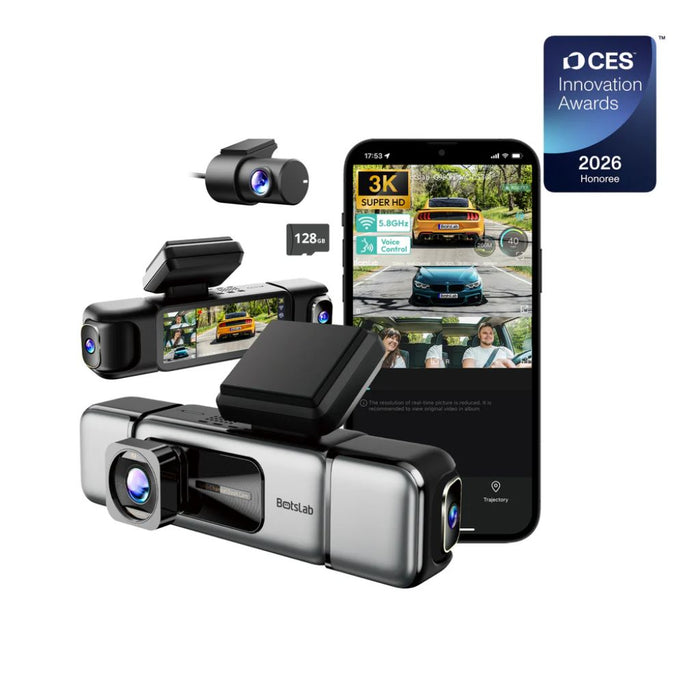 Botslab G980H 4-Channel Dash Cam — 3K Front + 1080p + 128GB SD Card