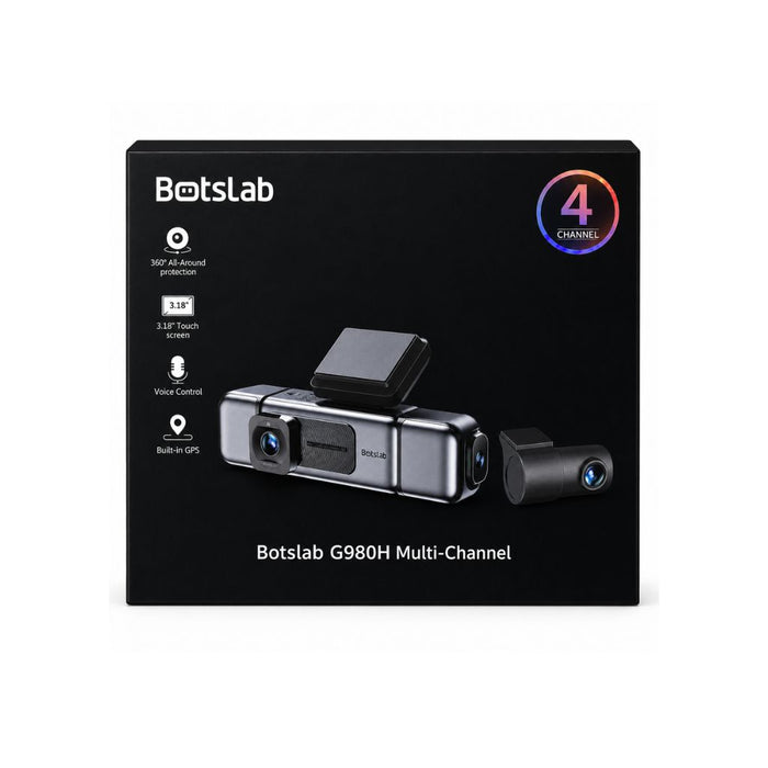 Botslab G980H 4-Channel Dash Cam — 3K Front + 1080p + 128GB SD Card