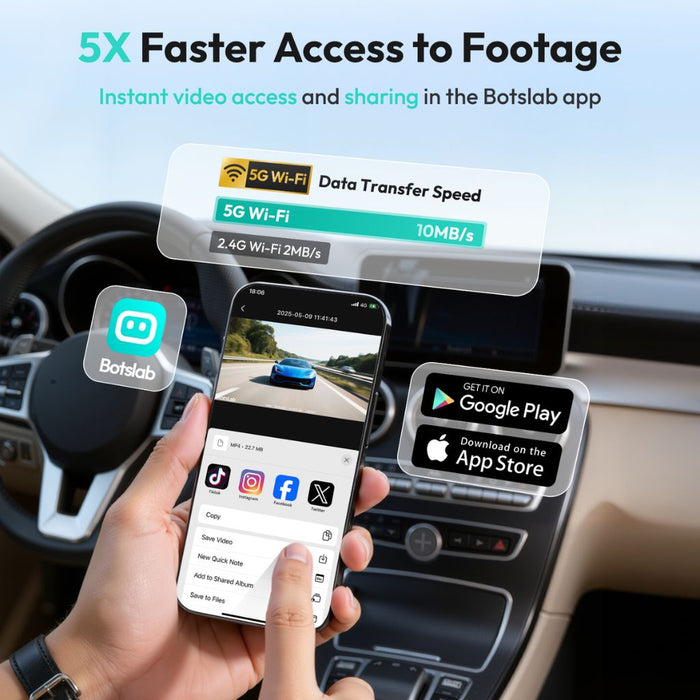 Botslab HK40 Plus 1-Channel Dash Cam — 4K Front, 150° Wide