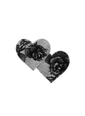 Bouquet Lace Heart Nipple Pasties-black-Fleur du Mal-flat