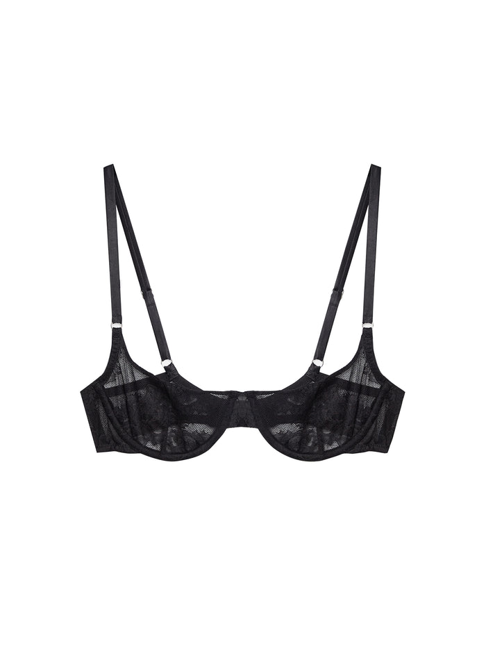 Bouquet Lace Scooped Balconette-black-flat