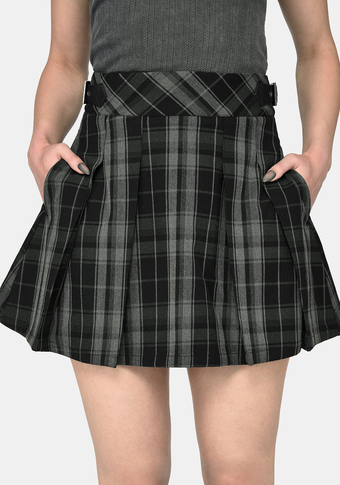 Bramble Buckled Mini Skirt - Dark Green