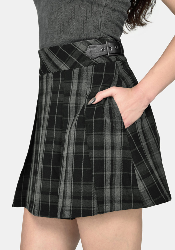 Bramble Buckled Mini Skirt - Dark Green