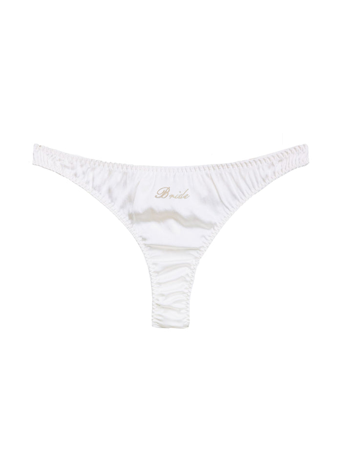 Bridal Luxe Thong-ivory-flat