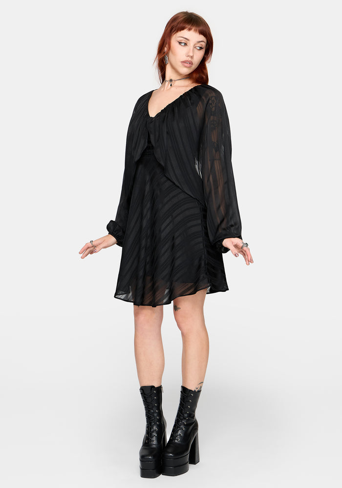 Briella Chiffon Striped Mini Dress