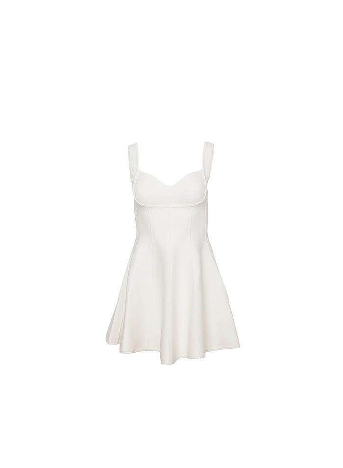 Brigette Flared Dress-ivory-flat