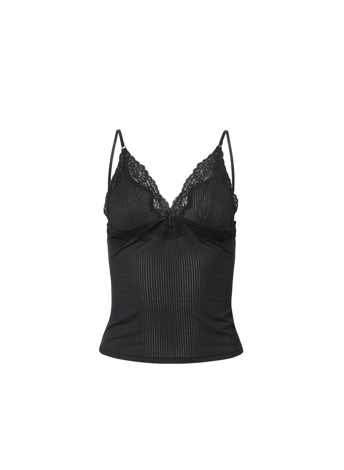 Butter Rib Cami-black