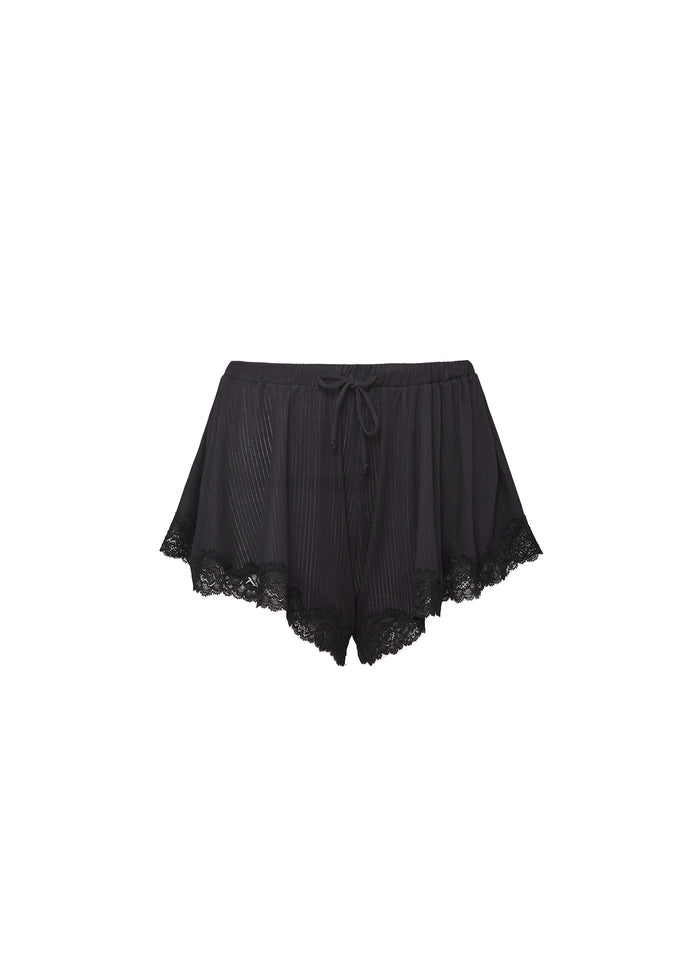Butter Rib Flutter Short-black