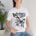 Butterfly Graffiti Tee – Distressed Black Ink Butterfly Graphic T-Shirt