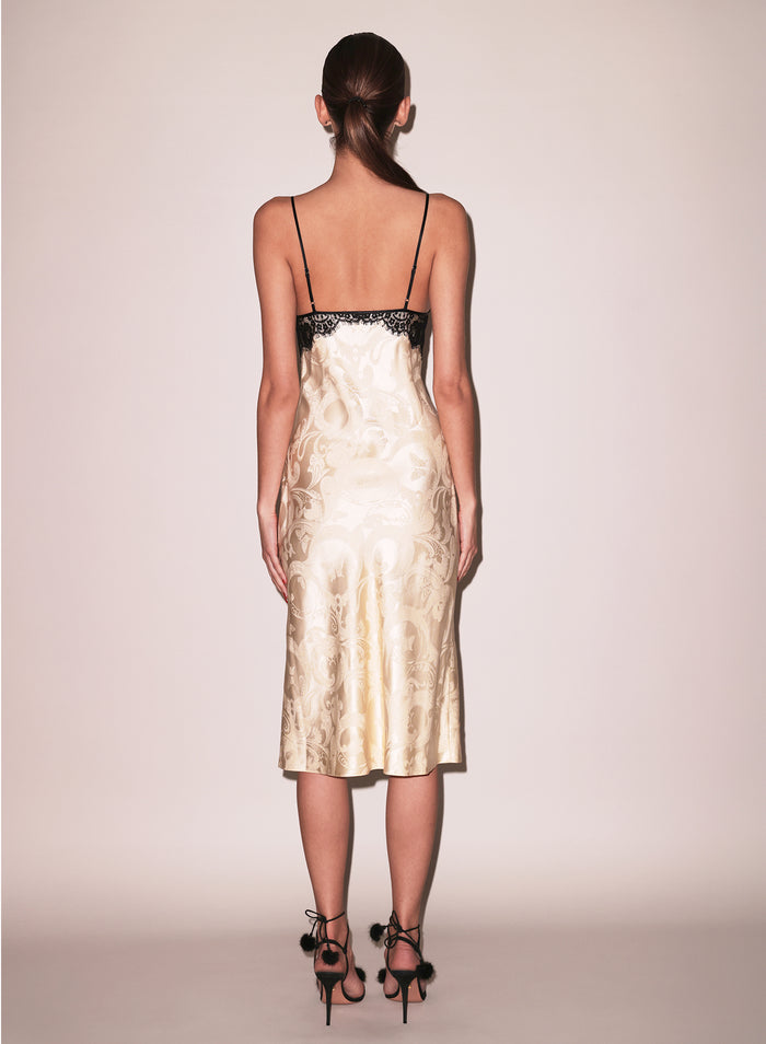Butterfly Jacquard Slip Dress-buttercup paisley jacquard