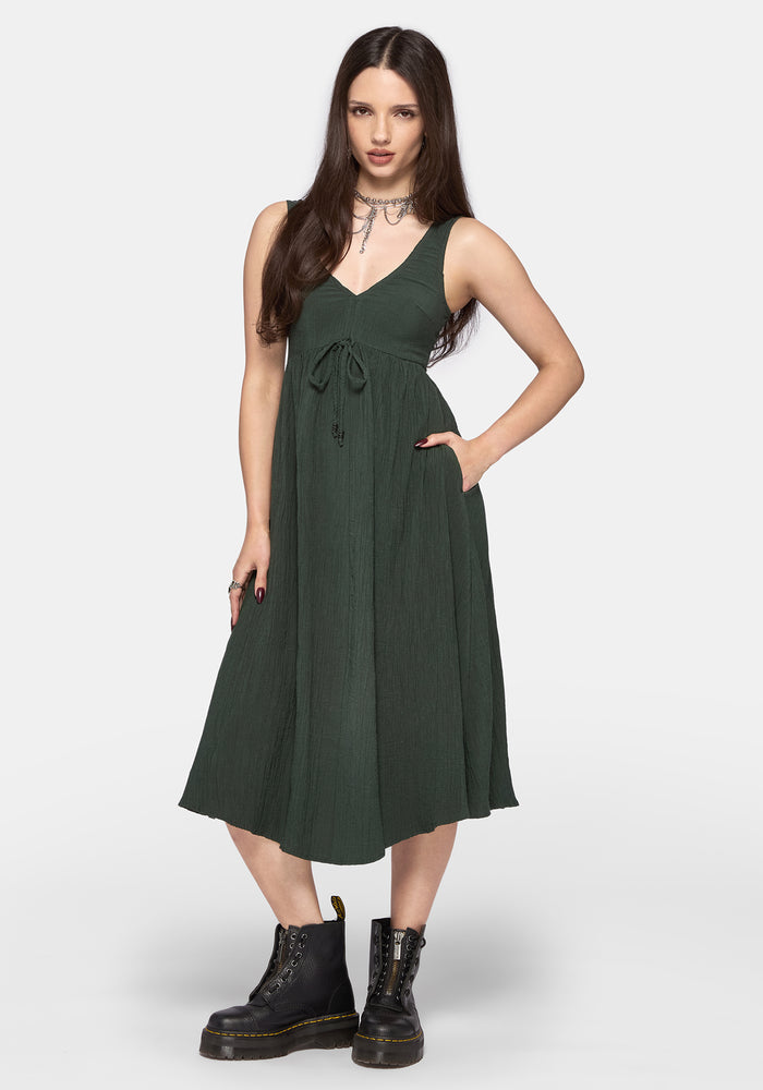 CANCELLED - Dysia Crinkle Midi Dress