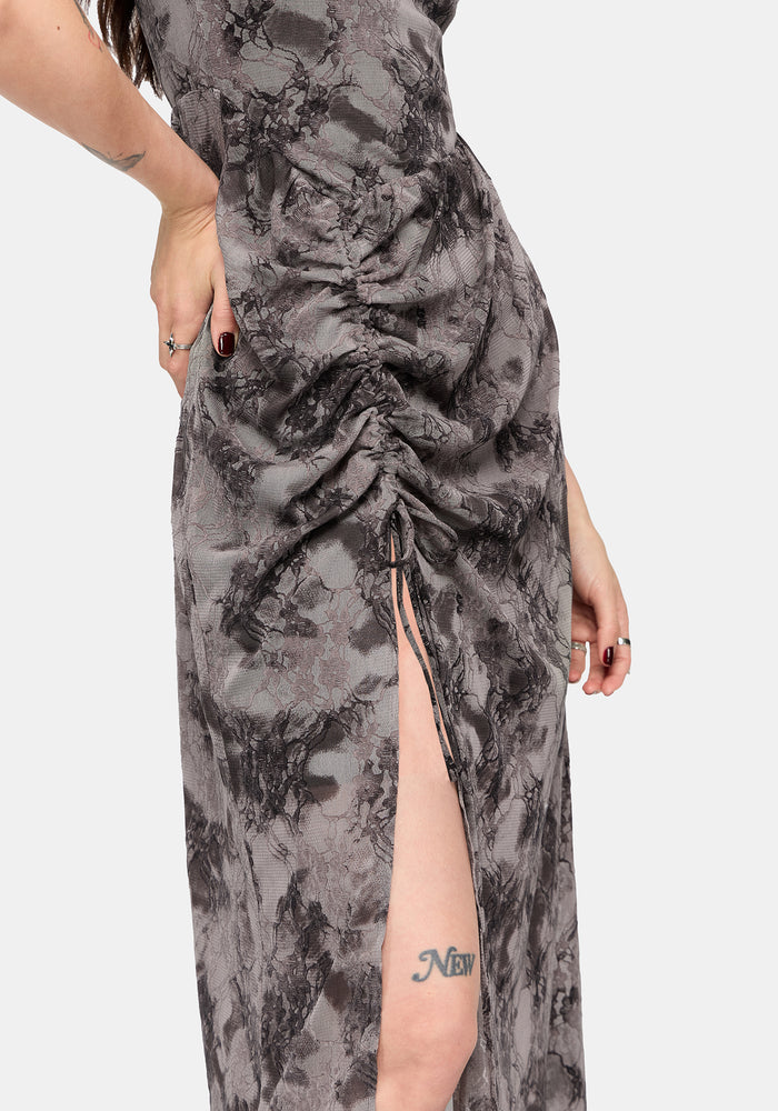CANCELLED - Juniper Ruched Mesh Midaxi Dress