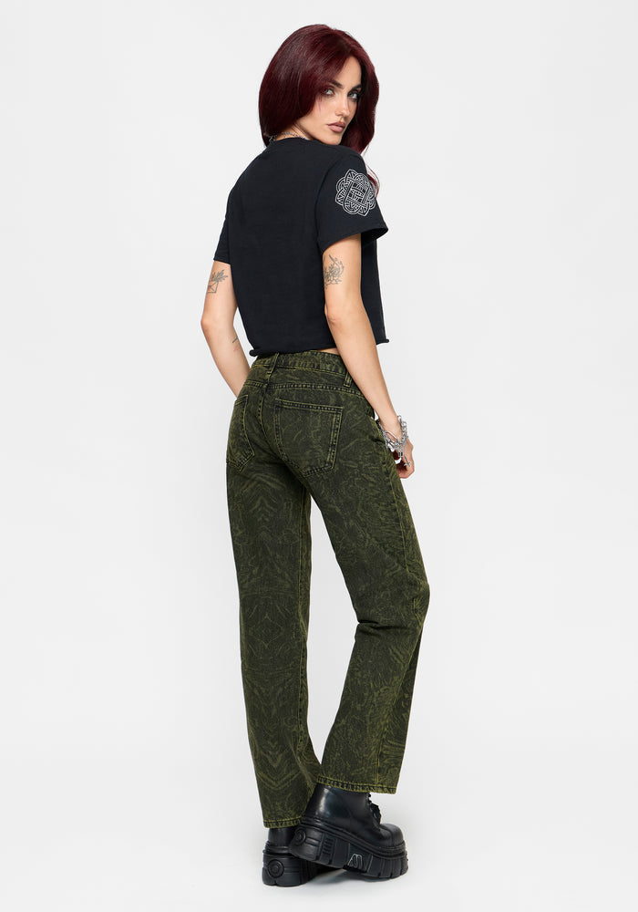 CANCELLED - Narcissa Snake Print Low Rise Straight Leg Jean