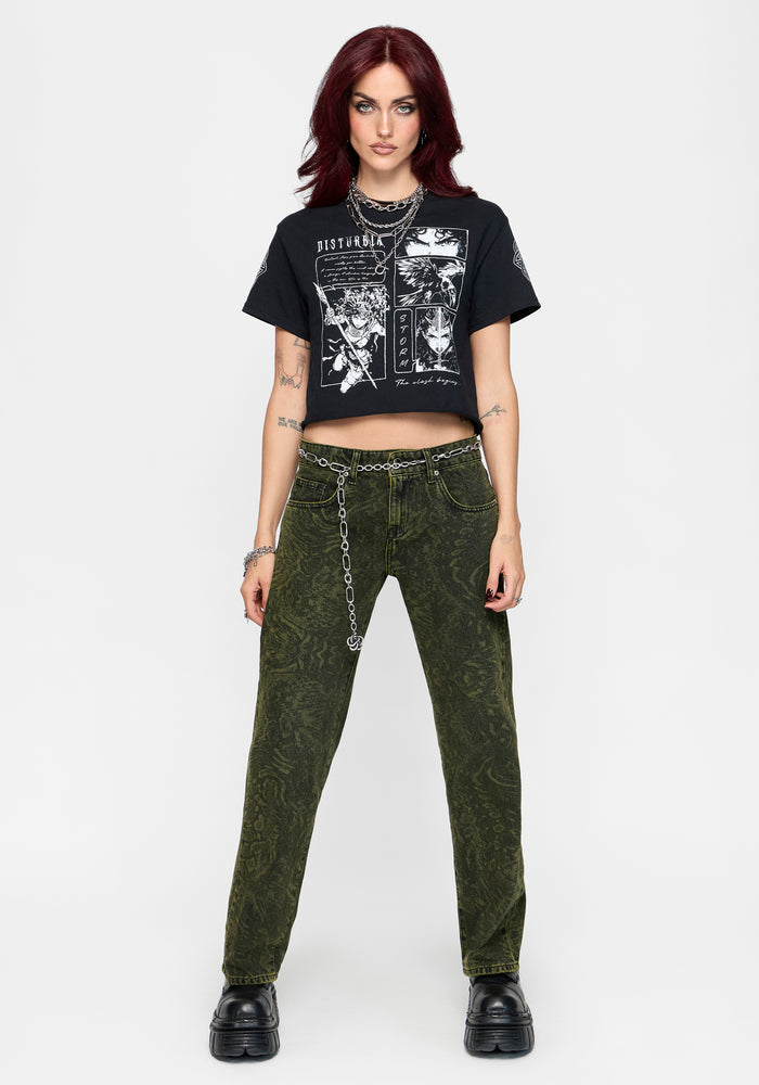CANCELLED - Narcissa Snake Print Low Rise Straight Leg Jean