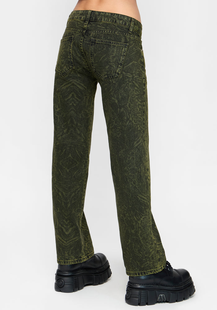 CANCELLED - Narcissa Snake Print Low Rise Straight Leg Jean