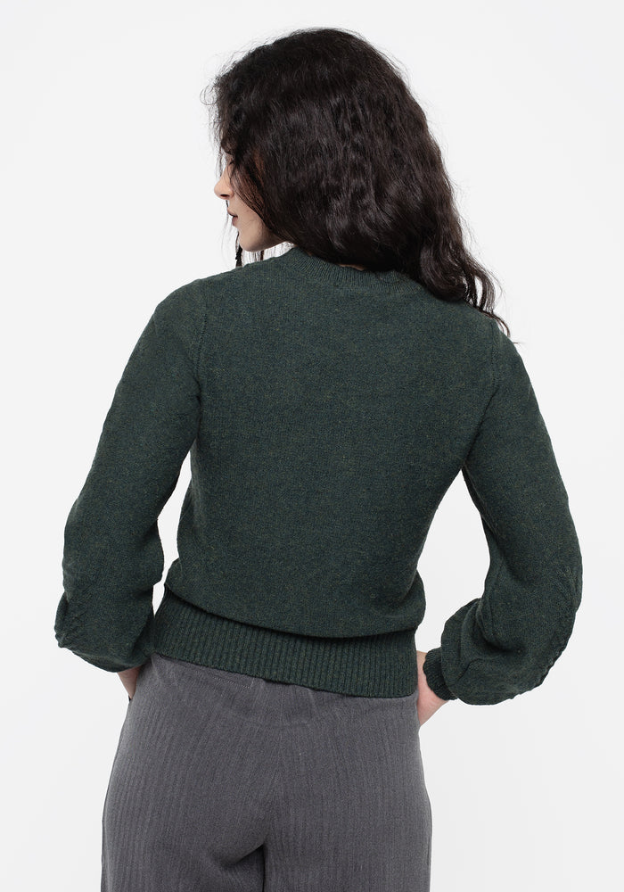 Canopy Raised Fern Intarsia Knit Sweater