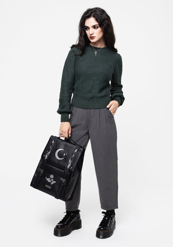 Canopy Raised Fern Intarsia Knit Sweater