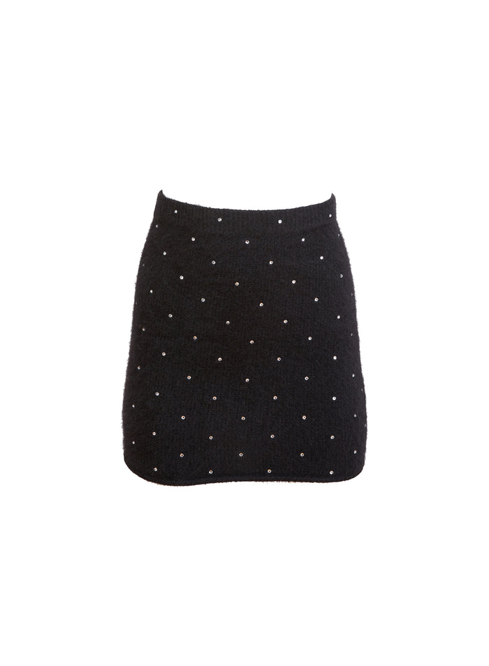 Cashmere Mini Skirt-black-flat
