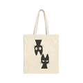 Cat Duo Canvas Tote Bag — Minimal Black Cat Silhouette Reusable Shopper