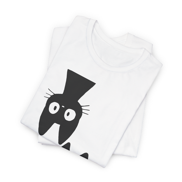 Cat Duo Graphic Tee — Minimal Black Cat Faces T-Shirt