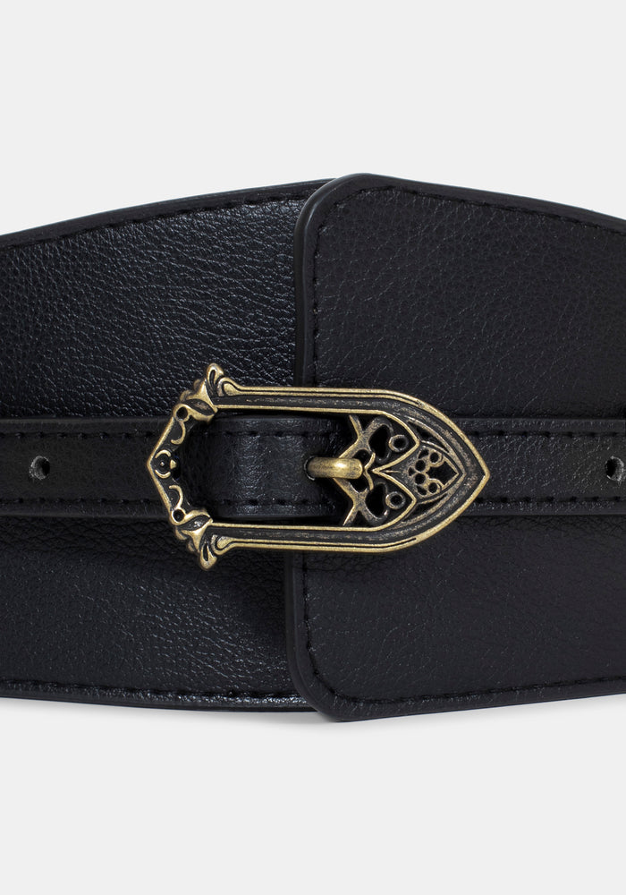 Cathedral Buckle Waist Belt - Gold