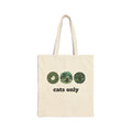 Cats Only Canvas Tote Bag – Floral Cat Face Reusable Grocery Bag