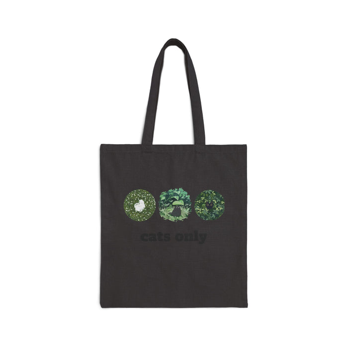 Cats Only Canvas Tote Bag – Floral Cat Face Reusable Grocery Bag