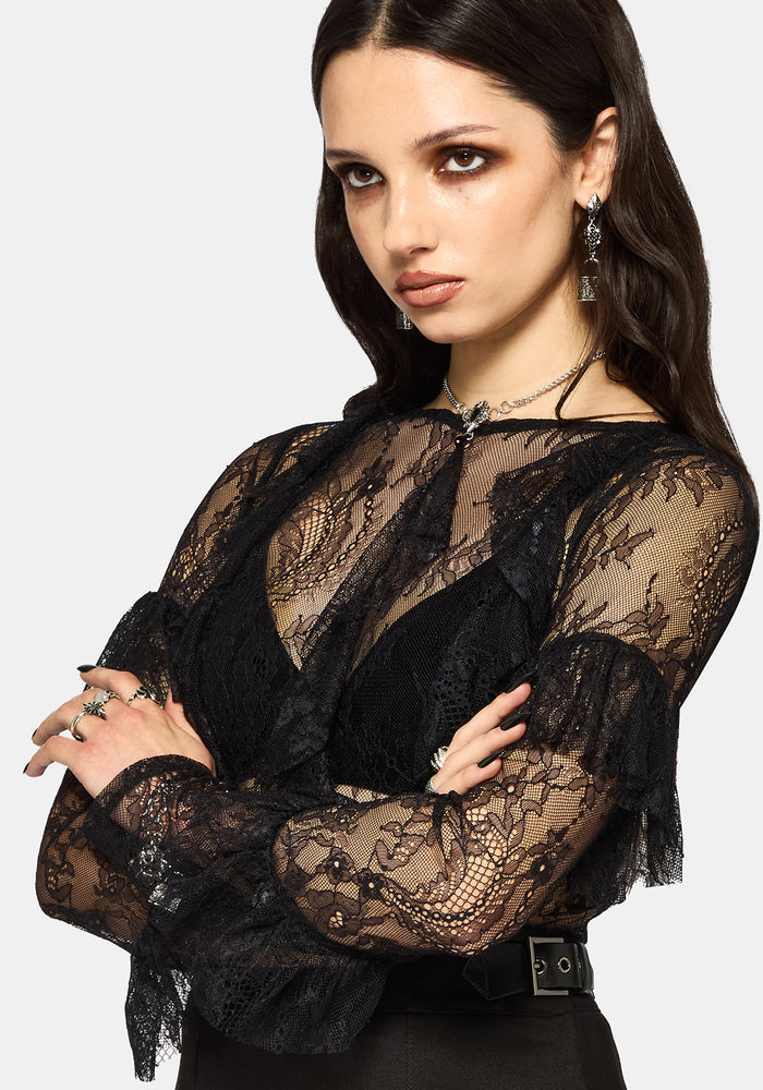 Cecilia Lace Ruffle Top