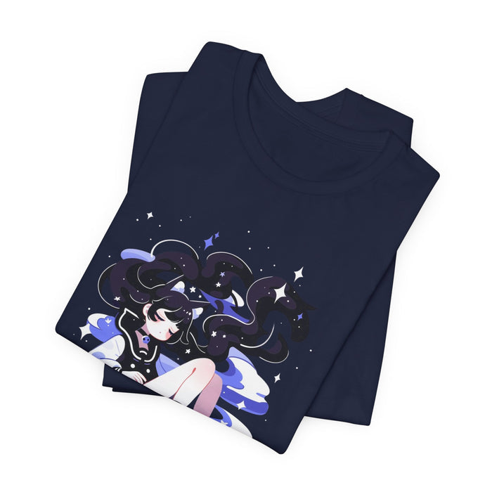 Celestial Girl Graphic Tee — Dreamy Anime Night Sky T-Shirt