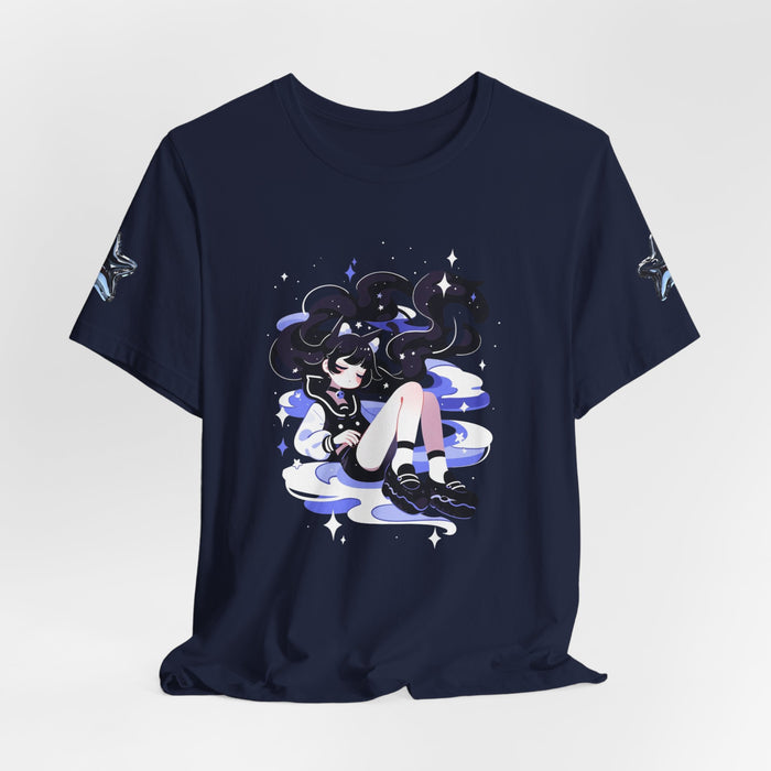 Celestial Girl Graphic Tee — Dreamy Anime Night Sky T-Shirt