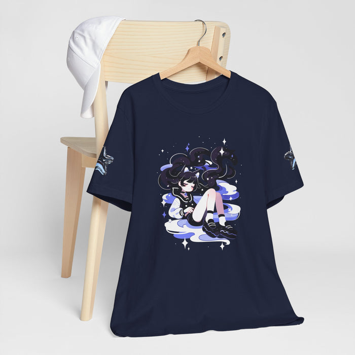 Celestial Girl Graphic Tee — Dreamy Anime Night Sky T-Shirt